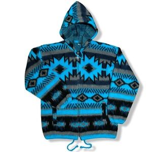 Vintage Aztec Pattern Fleece Knit Hoodie